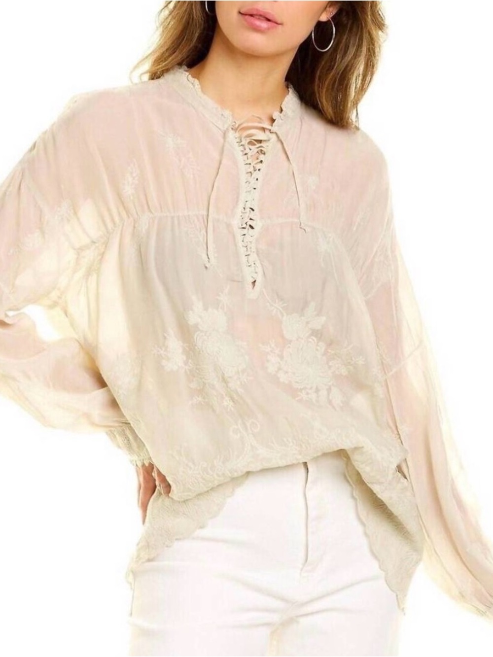 Rare Johnny Was Feather Lara in Dusty White